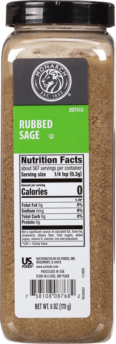slide 4 of 8, Monarch Rubbed Sage, 6 oz