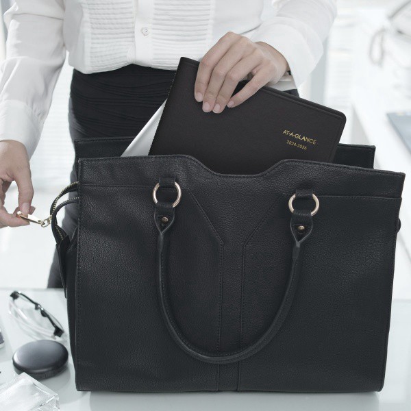 slide 8 of 9, 2024-2025 At-A-Glance Academic Weekly Appointment Book Planner, 8-1/4"" X 11"", Black, July To August, 7095705, 1 ct