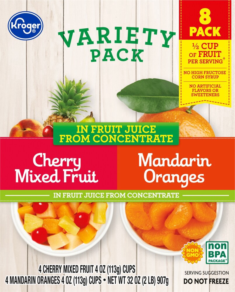 slide 2 of 4, Kroger Fruit Bowl Variety Pack, 8 ct; 4 oz
