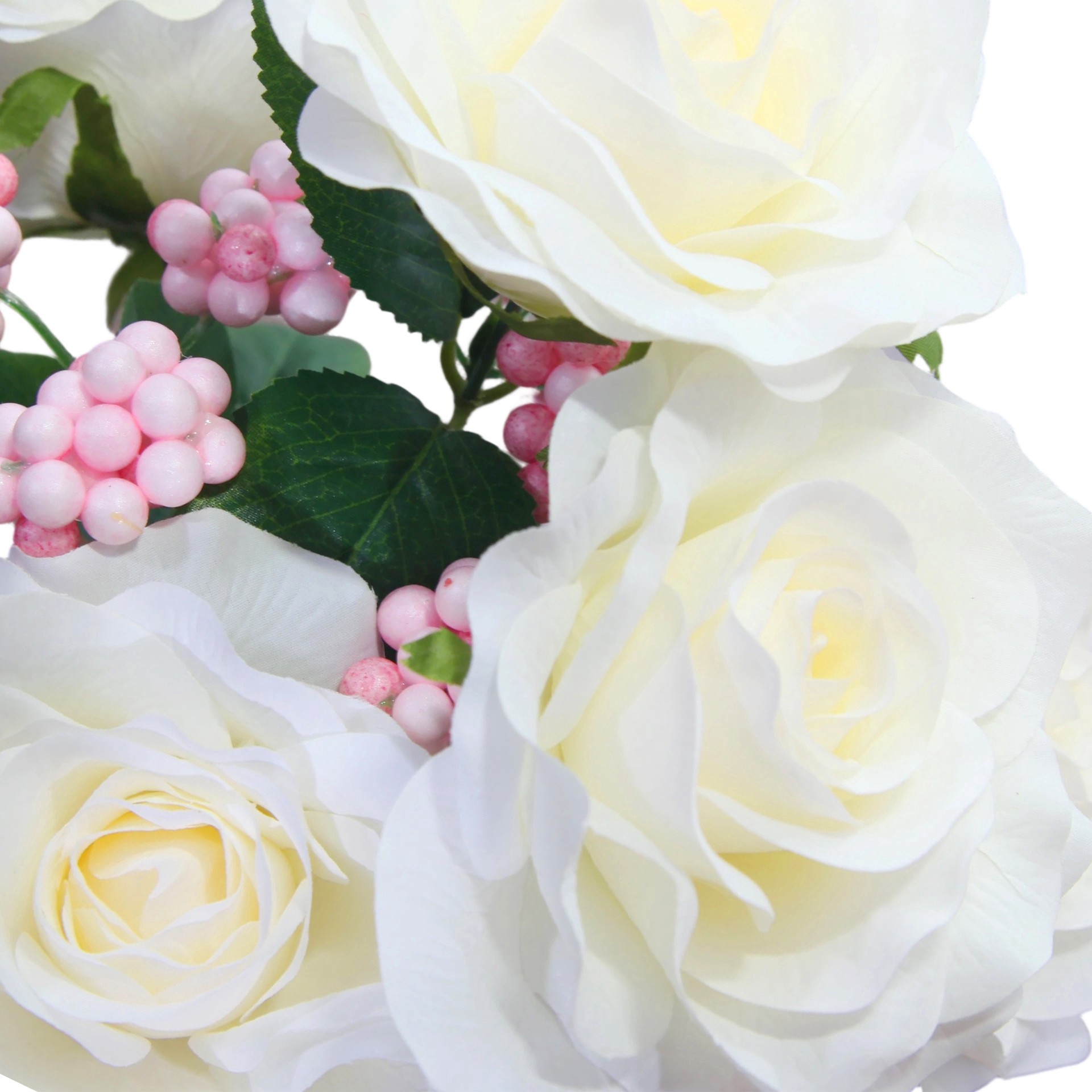 slide 2 of 3, 17" Cream Rose & Berry Deluxe Bush By Ashland, 17 in