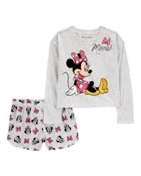 Carter's Kid Minnie Mouse Print Ribbed 2-Piece Pajamas Grey 12