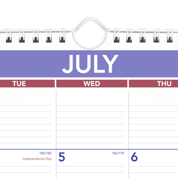 slide 2 of 7, 2024-2025 At-A-Glance Academic Medium Monthly Wall Calendar, 15"" X 12"", Red/Blue, July To June, 1 ct