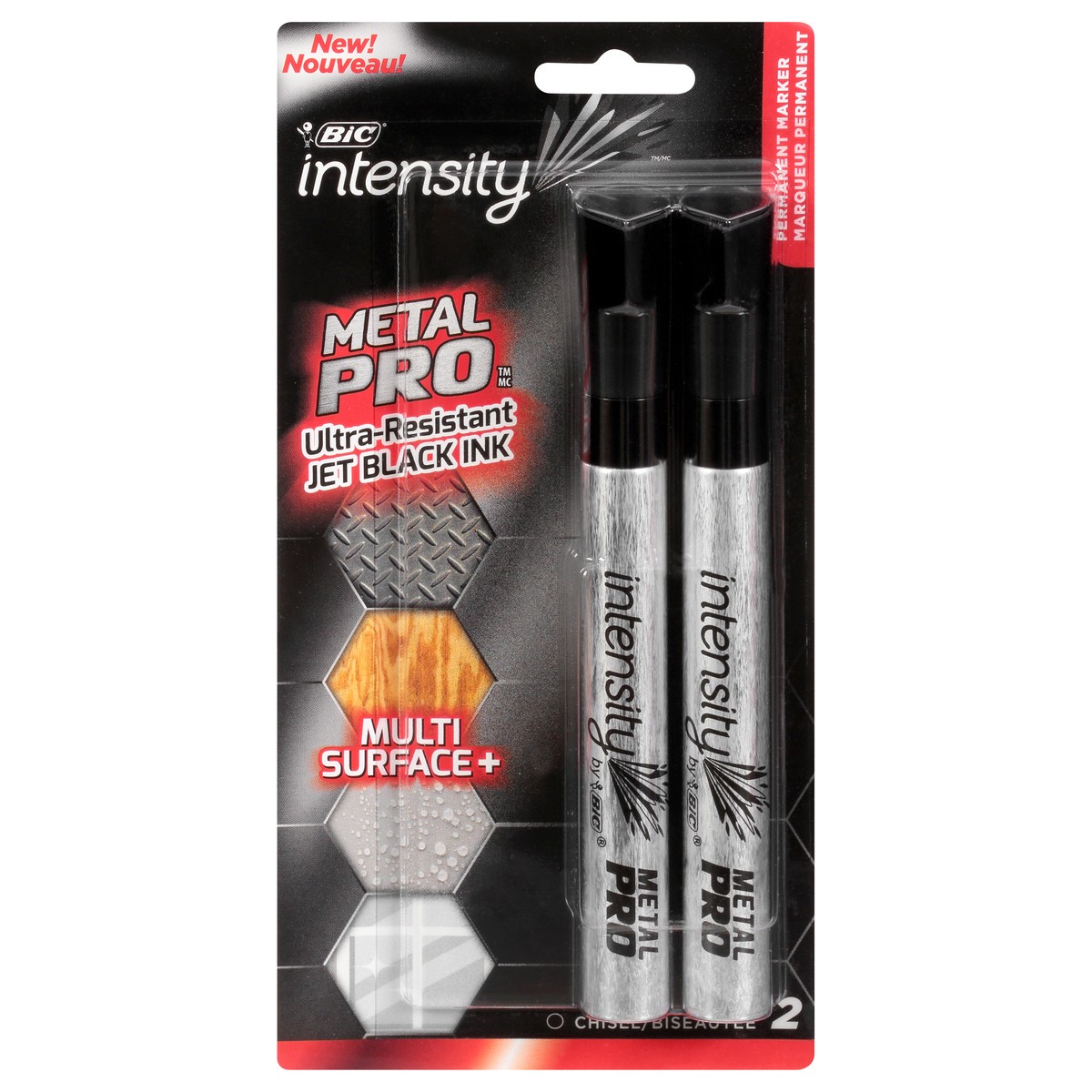 slide 1 of 8, BIC Intensity Metal Pro Permenant Marker Pack - Black, 6 ct