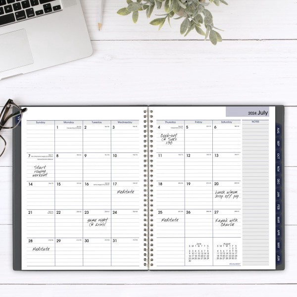 slide 9 of 9, 2024-2025 At-A-Glance Dayminder Academic Weekly/Monthly Planner, 8-1/2"" X 11"", Charcoal, July To June, Ayc54545, 1 ct
