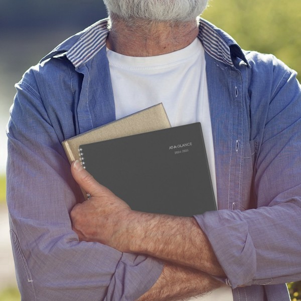 slide 4 of 9, 2024-2025 At-A-Glance Dayminder Academic Weekly/Monthly Planner, 8-1/2"" X 11"", Charcoal, July To June, Ayc54545, 1 ct