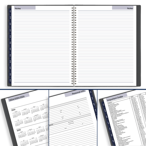 slide 6 of 9, 2024-2025 At-A-Glance Dayminder Academic Weekly/Monthly Planner, 8-1/2"" X 11"", Charcoal, July To June, Ayc54545, 1 ct