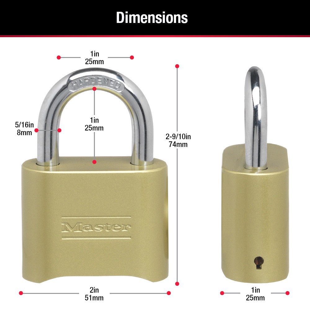 slide 3 of 6, Padlock Combination 2, 1 ct