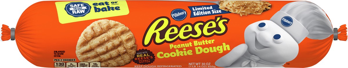 slide 5 of 13, Pillsbury Reese's Peanut Butter Cookie Dough, Eat Or Bake, 30 oz., 30 oz