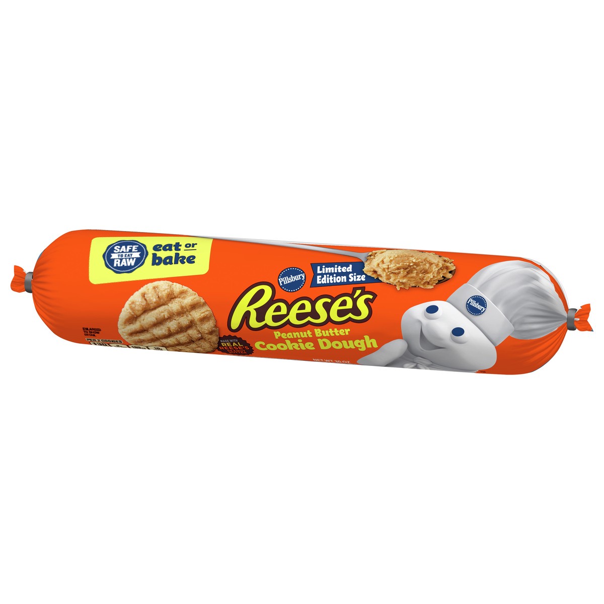 slide 10 of 13, Pillsbury Reese's Peanut Butter Cookie Dough, Eat Or Bake, 30 oz., 30 oz