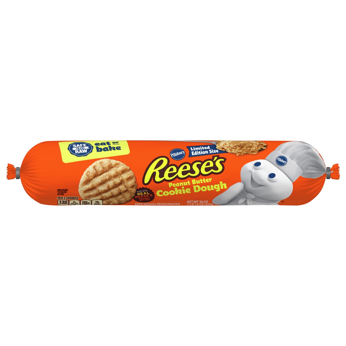 slide 1 of 13, Pillsbury Reese's Peanut Butter Cookie Dough, Eat Or Bake, 30 oz., 30 oz