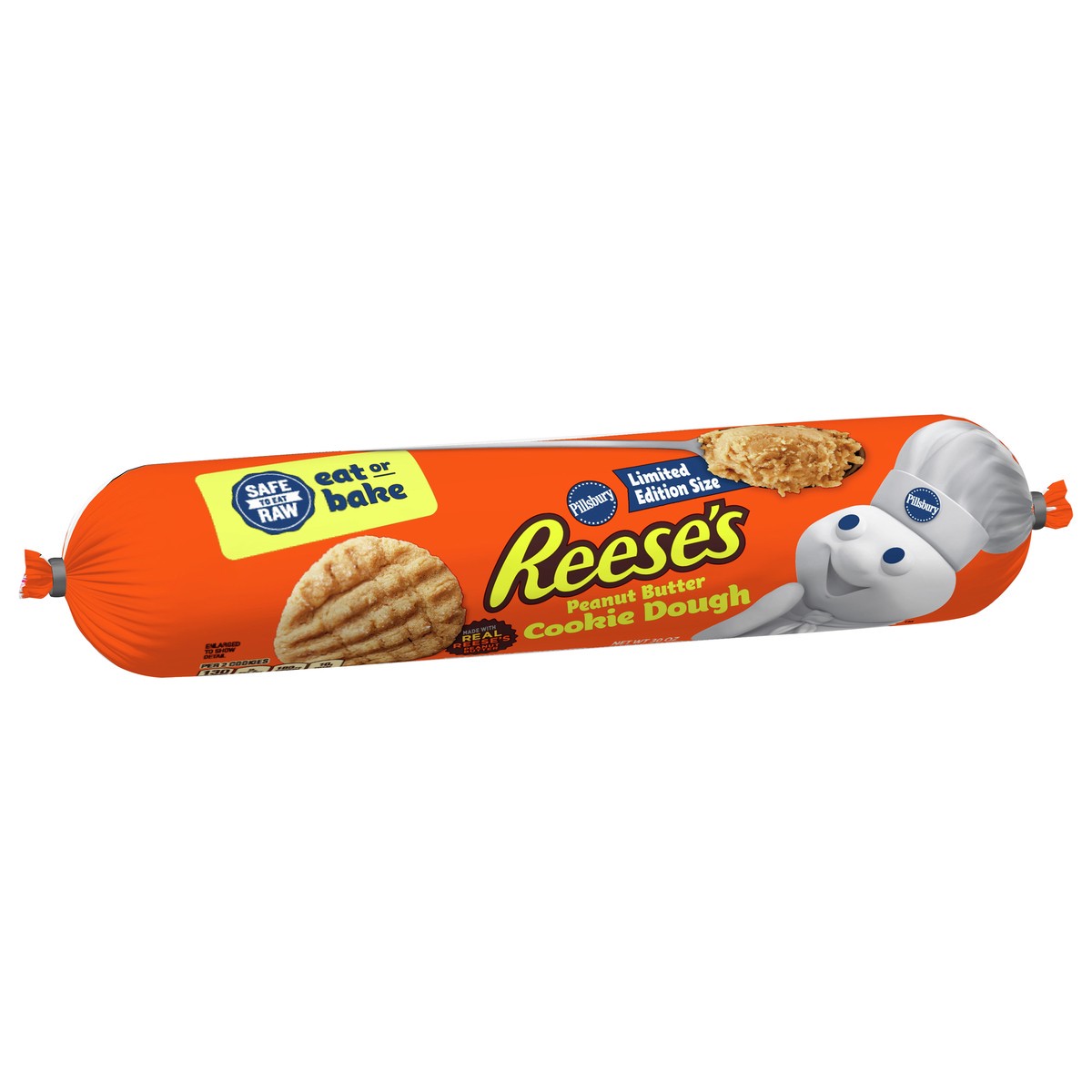 slide 11 of 13, Pillsbury Reese's Peanut Butter Cookie Dough, Eat Or Bake, 30 oz., 30 oz