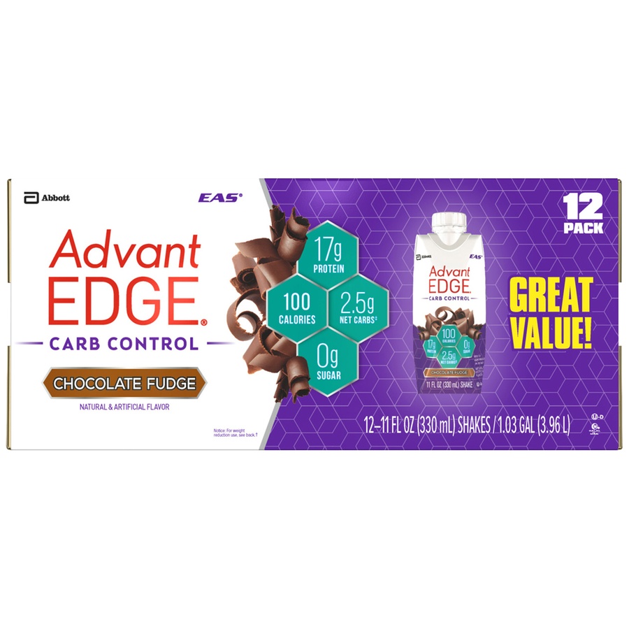 slide 1 of 1, EAS AdvantEDGE Milk Chocolate Pure Milk Protein Shakes, 12 ct; 11 fl oz