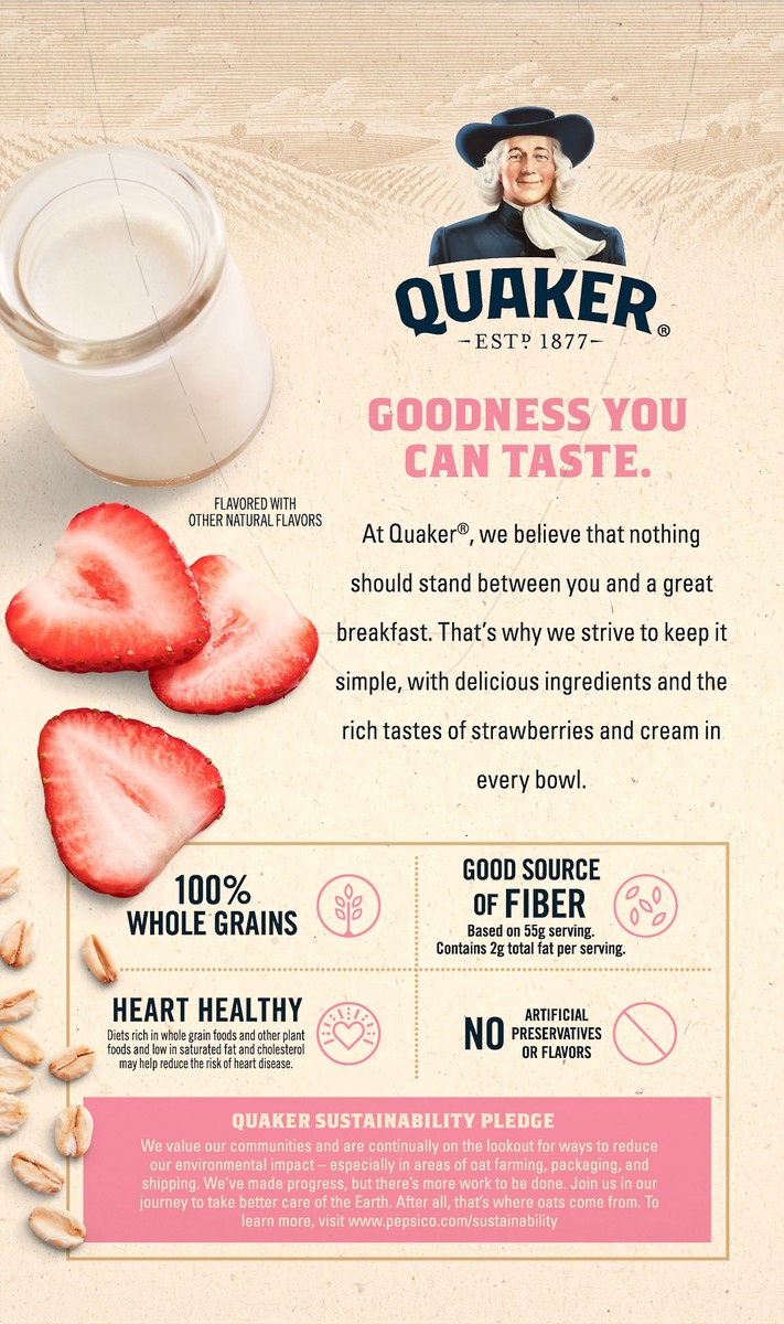 slide 6 of 6, Quaker Strawberries & Cream Instant Oatmeal , 10 ct; 1.05 oz