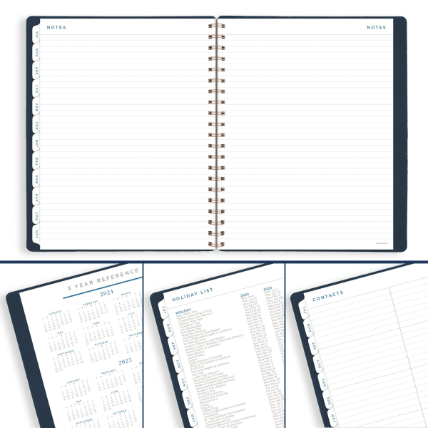slide 5 of 8, 2024-2025 At-A-Glance Signature Collection Academic Weekly/Monthly Planner, 8-1/2"" X 11"", Navy, July To July, Yp905A20, 1 ct