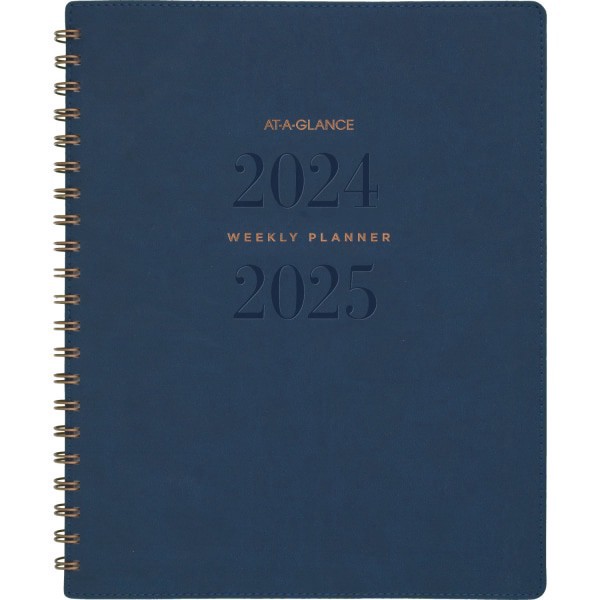 slide 6 of 8, 2024-2025 At-A-Glance Signature Collection Academic Weekly/Monthly Planner, 8-1/2"" X 11"", Navy, July To July, Yp905A20, 1 ct