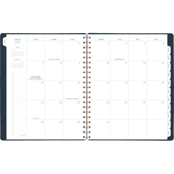 slide 8 of 8, 2024-2025 At-A-Glance Signature Collection Academic Weekly/Monthly Planner, 8-1/2"" X 11"", Navy, July To July, Yp905A20, 1 ct