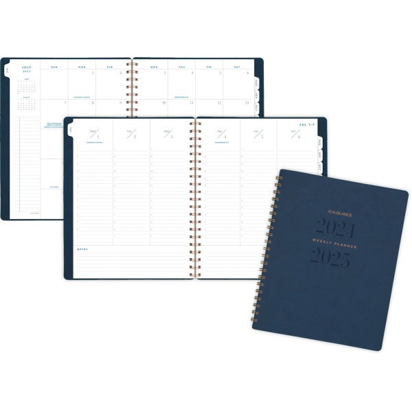 slide 3 of 8, 2024-2025 At-A-Glance Signature Collection Academic Weekly/Monthly Planner, 8-1/2"" X 11"", Navy, July To July, Yp905A20, 1 ct