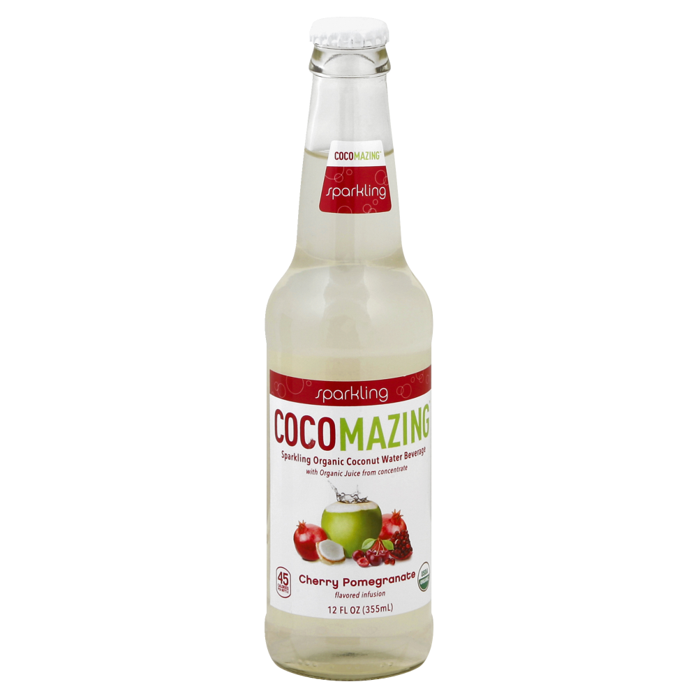 slide 1 of 1, Cocomazing Cherry Pomegranate Sparkling Organic Coconut Water Beverage, 12 fl oz