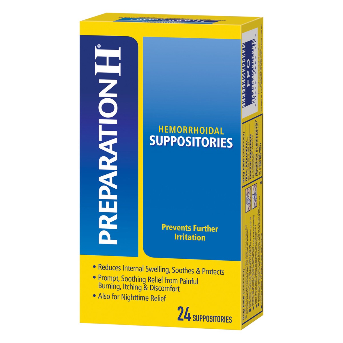 slide 2 of 13, PREPARATION H Hemorrhoid Symptom Treatment Suppositories (Cocoa Butter), Burning, Itching and Discomfort Relief (24 Count), 24 ct