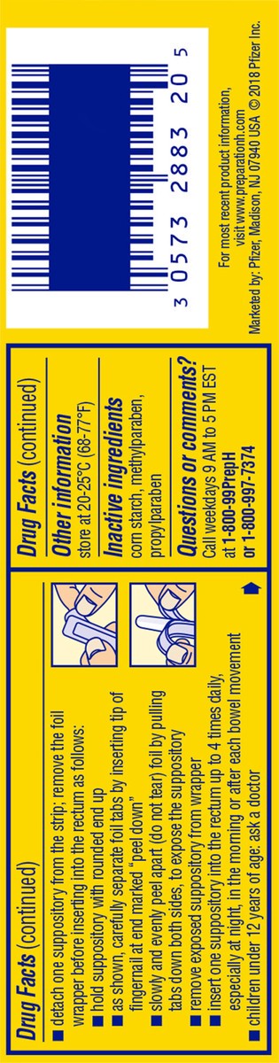 slide 7 of 13, PREPARATION H Hemorrhoid Symptom Treatment Suppositories (Cocoa Butter), Burning, Itching and Discomfort Relief (24 Count), 24 ct