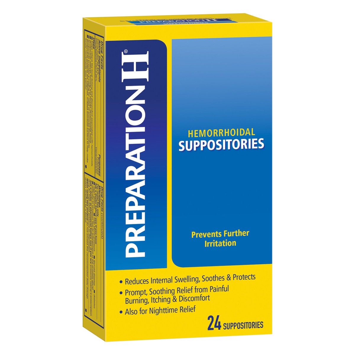 slide 12 of 13, PREPARATION H Hemorrhoid Symptom Treatment Suppositories (Cocoa Butter), Burning, Itching and Discomfort Relief (24 Count), 24 ct