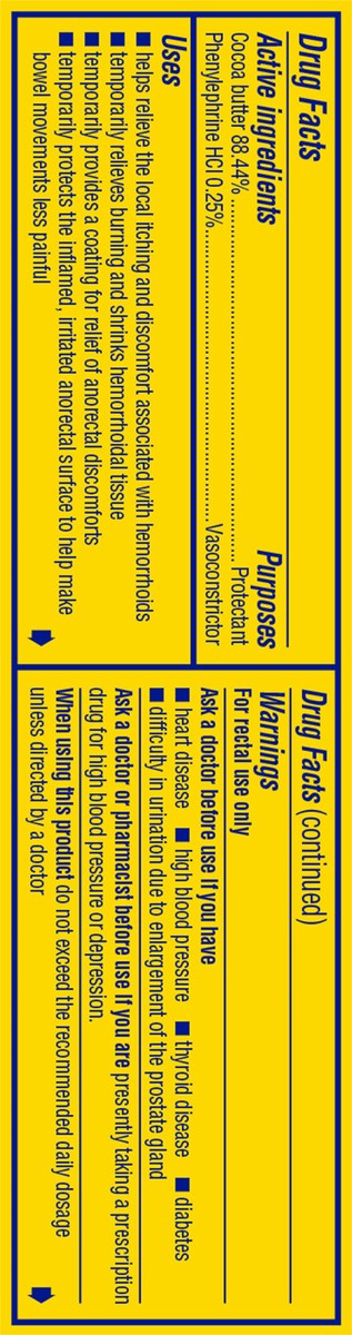 slide 8 of 13, PREPARATION H Hemorrhoid Symptom Treatment Suppositories (Cocoa Butter), Burning, Itching and Discomfort Relief (24 Count), 24 ct