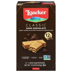 Loacker Classic Dark Chocolate Wafers - 12 x 1.59 oz Packs