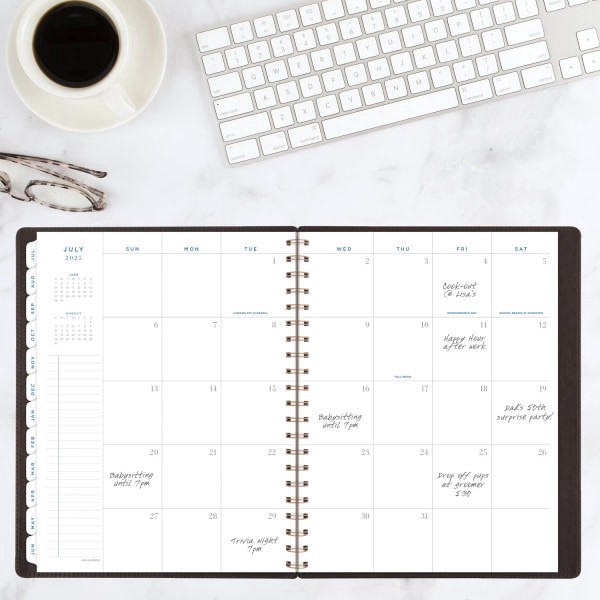 slide 6 of 8, 2024-2025 At-A-Glance Signature Collection Academic Weekly/Monthly Planner, 8-1/2"" X 11"", Brown, July To July, Yp905A09, 1 ct