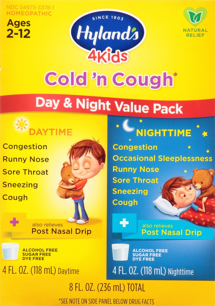 slide 1 of 9, Hyland's 4Kids Day & Night Value Pack Cold 'N Cough Relief, 2-4 fl oz Bottles, 2 ct; 4 fl oz