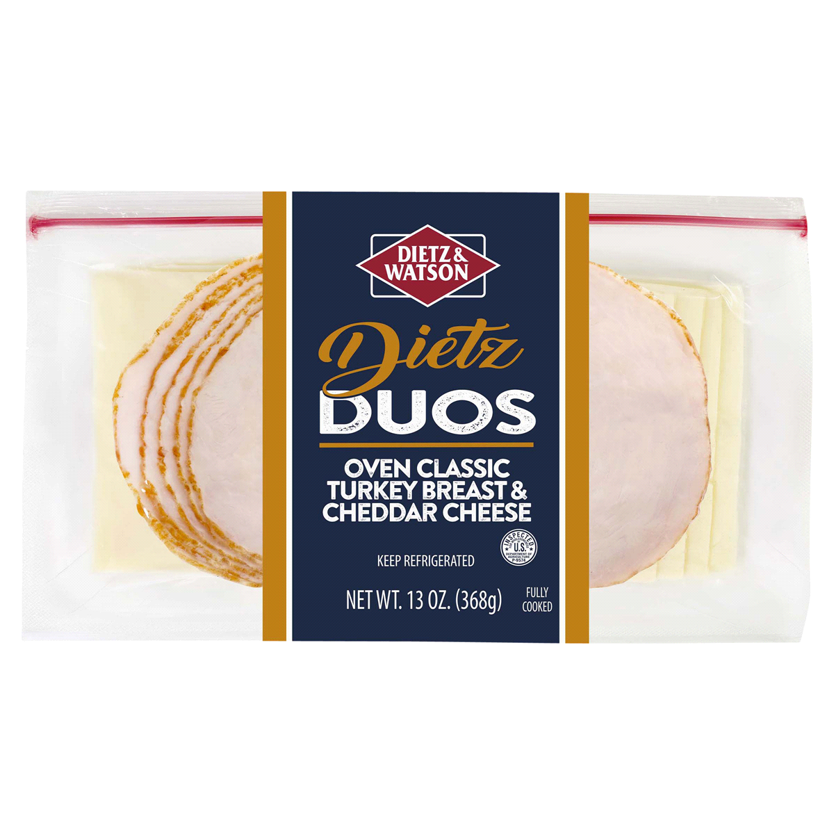 slide 1 of 1, Dietz & Watson Oven Classic Turkey And Cheddar Cheese Duos, 13 oz