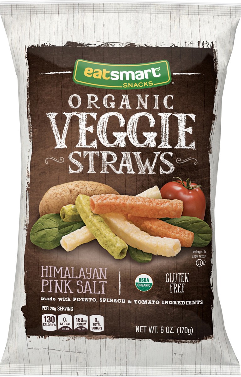 slide 3 of 9, EatSmart Snacks Organic Himalayan Pink Salt Veggie Straws 6 oz, 6 oz