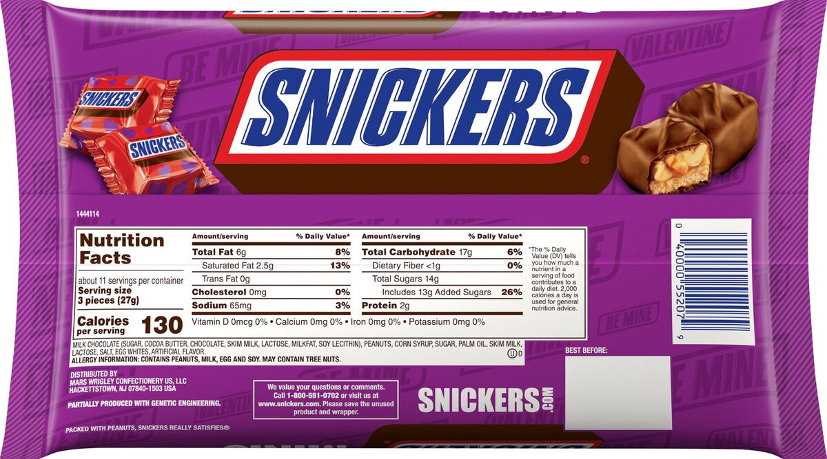 slide 5 of 8, SNICKERS Minis Valentine's Day Chocolate Candy Bars, 10.48 Oz Bag 8 oz, 10.48 oz