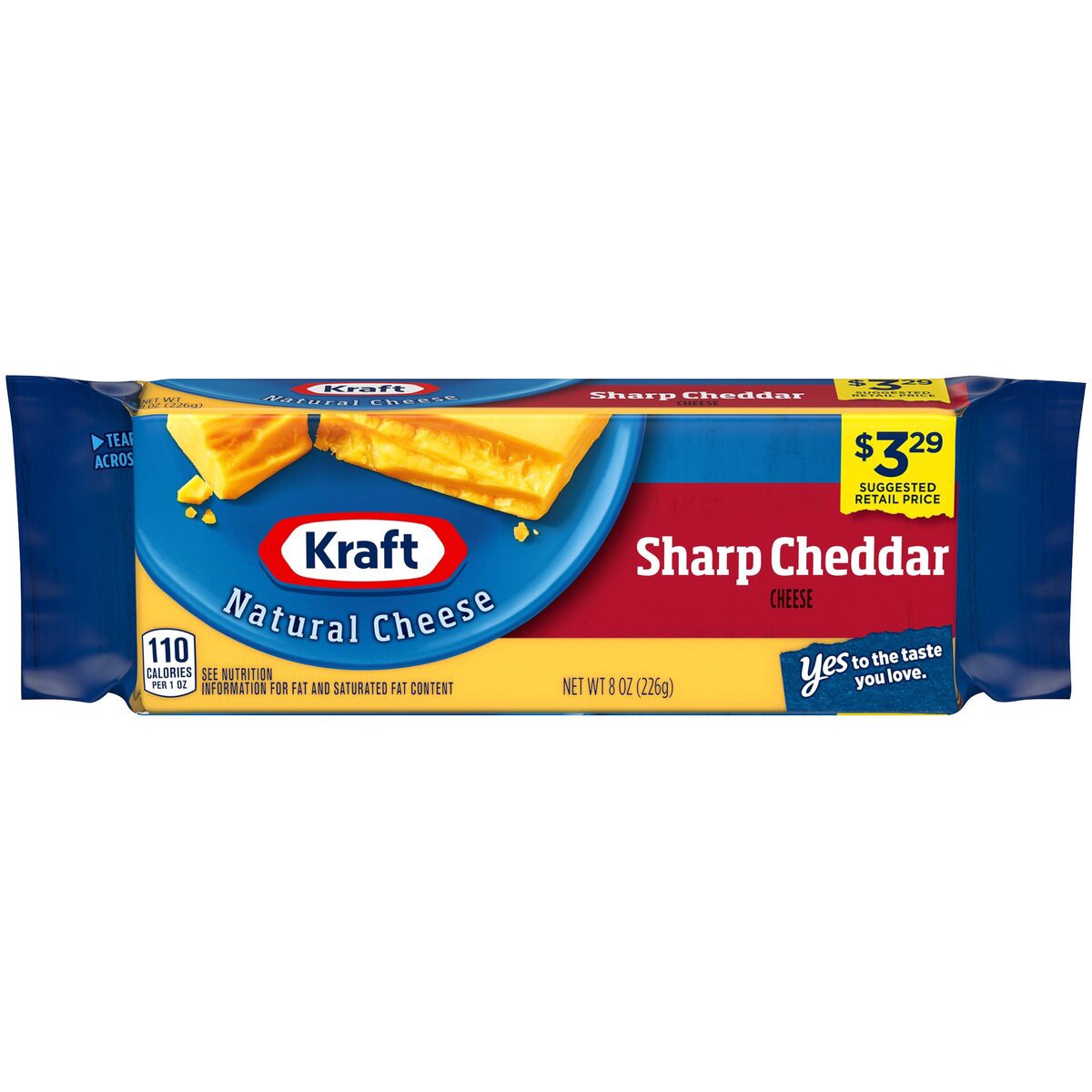 slide 1 of 10, Kraft Sharp Cheddar Cheese Block, 8 oz