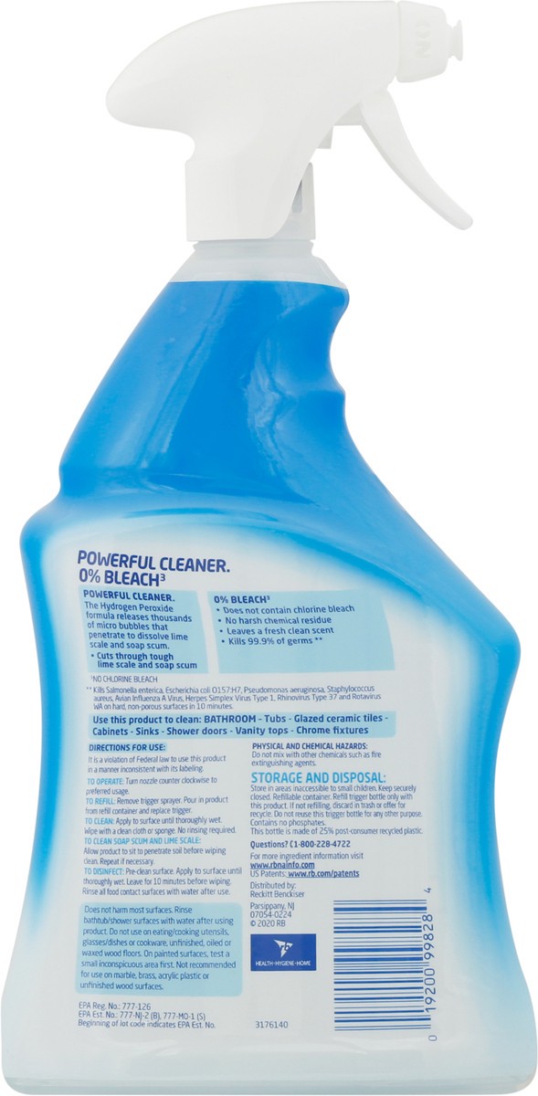 slide 9 of 9, Lysol Bathroom Cleaner Spray, For Cleaning and Disinfecting, Bleach Free (Contains Hydrogen Peroxide), Cool Spring Breeze Scent, 32oz, 32 oz