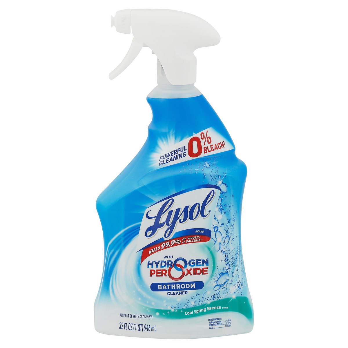 slide 1 of 9, Lysol Bathroom Cleaner Spray, For Cleaning and Disinfecting, Bleach Free (Contains Hydrogen Peroxide), Cool Spring Breeze Scent, 32oz, 32 oz