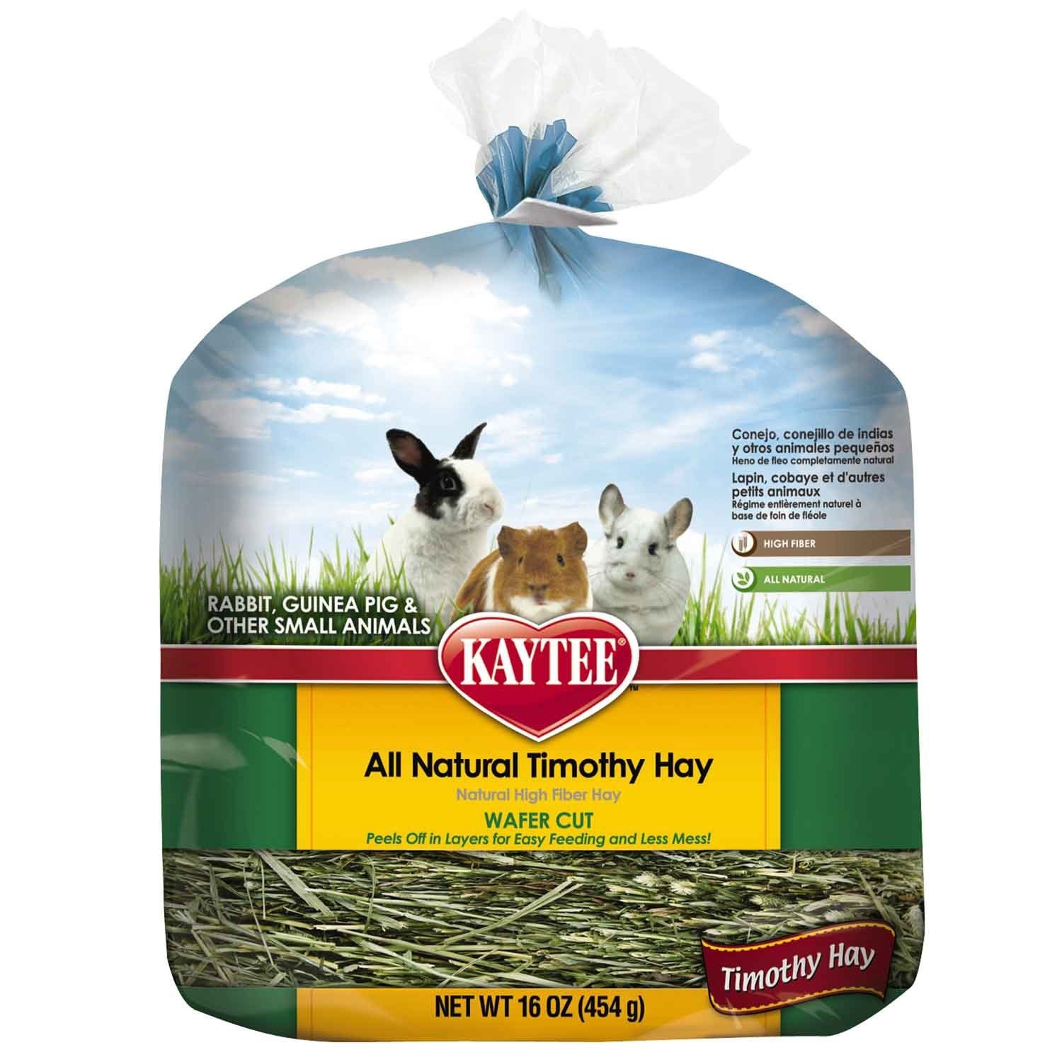 slide 1 of 1, Kaytee All Natural Timothy Wafer-Cut Hay for Rabbits & Small Animals, 16 oz