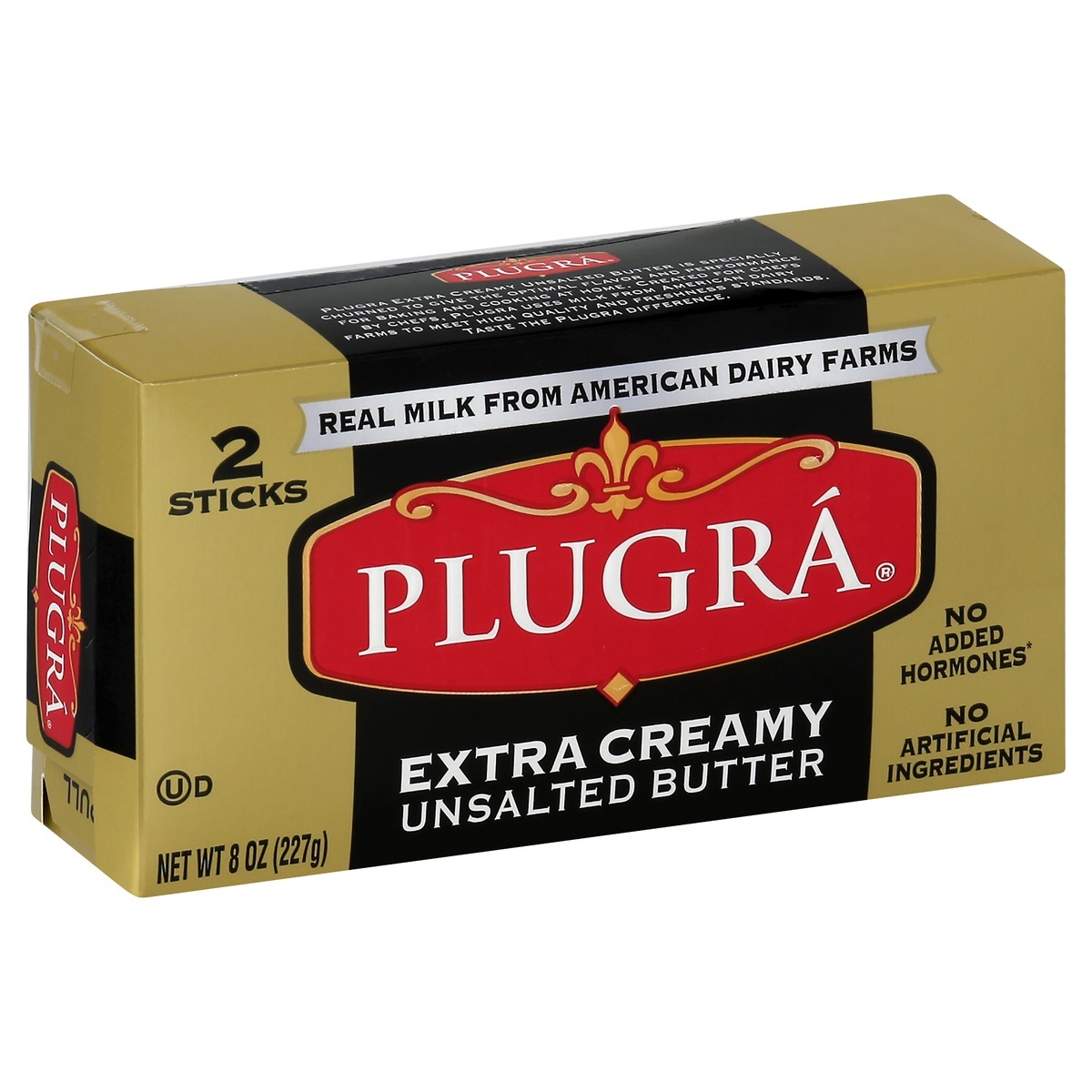 slide 1 of 1, Plugrá Plugra Extra Creamy Unsalted Butter 2Ct, 8 oz