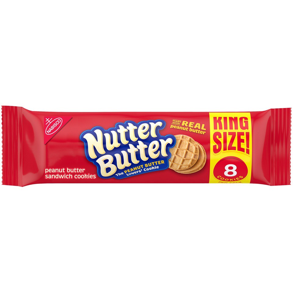 slide 2 of 7, Nutter Butter Peanut Butter Sandwich Cookies, King Size, 3.5 oz, 3.5 oz