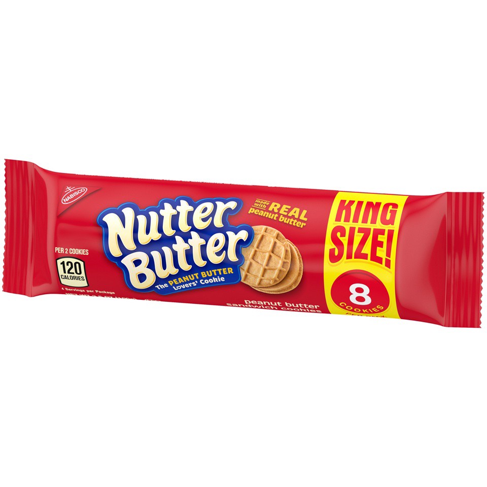 slide 4 of 7, Nutter Butter Peanut Butter Sandwich Cookies, King Size, 3.5 oz, 3.5 oz