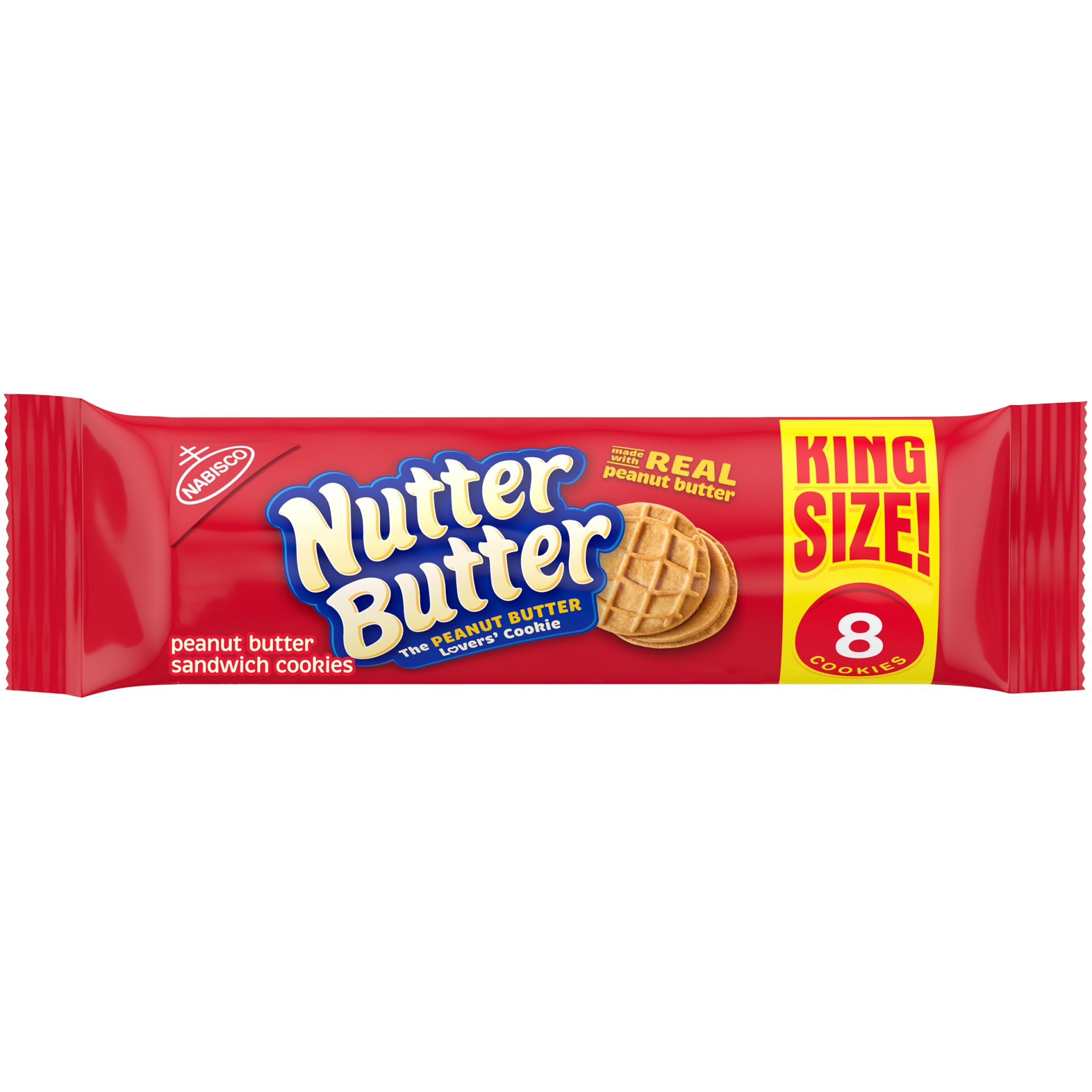 slide 1 of 7, Nutter Butter Peanut Butter Sandwich Cookies, King Size, 3.5 oz, 3.5 oz