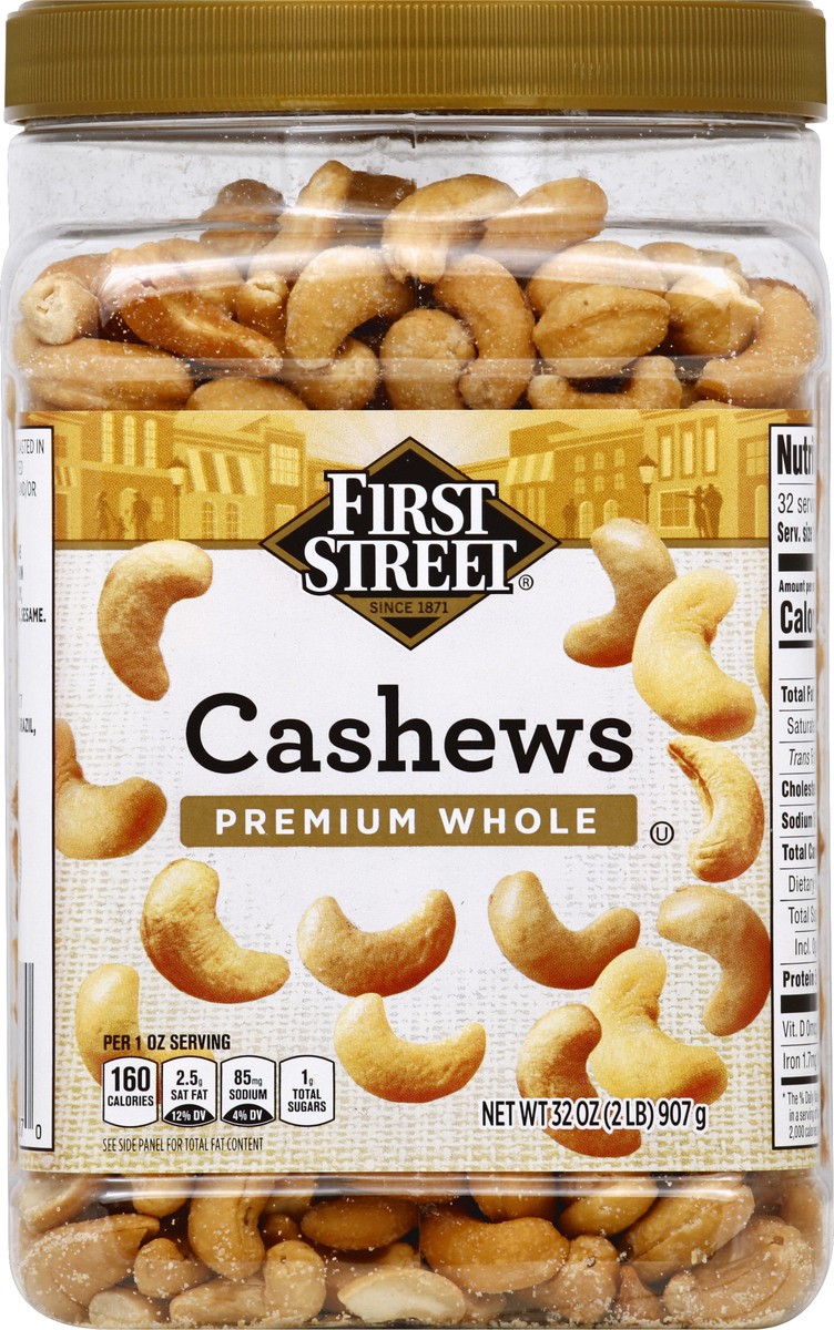 slide 4 of 6, First Street Premium Whole Cashews, 32 oz