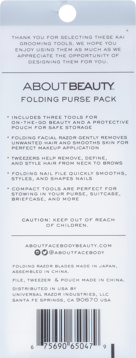 slide 10 of 13, About Beauty Folding Purse Pack 3 ea, 3 ct