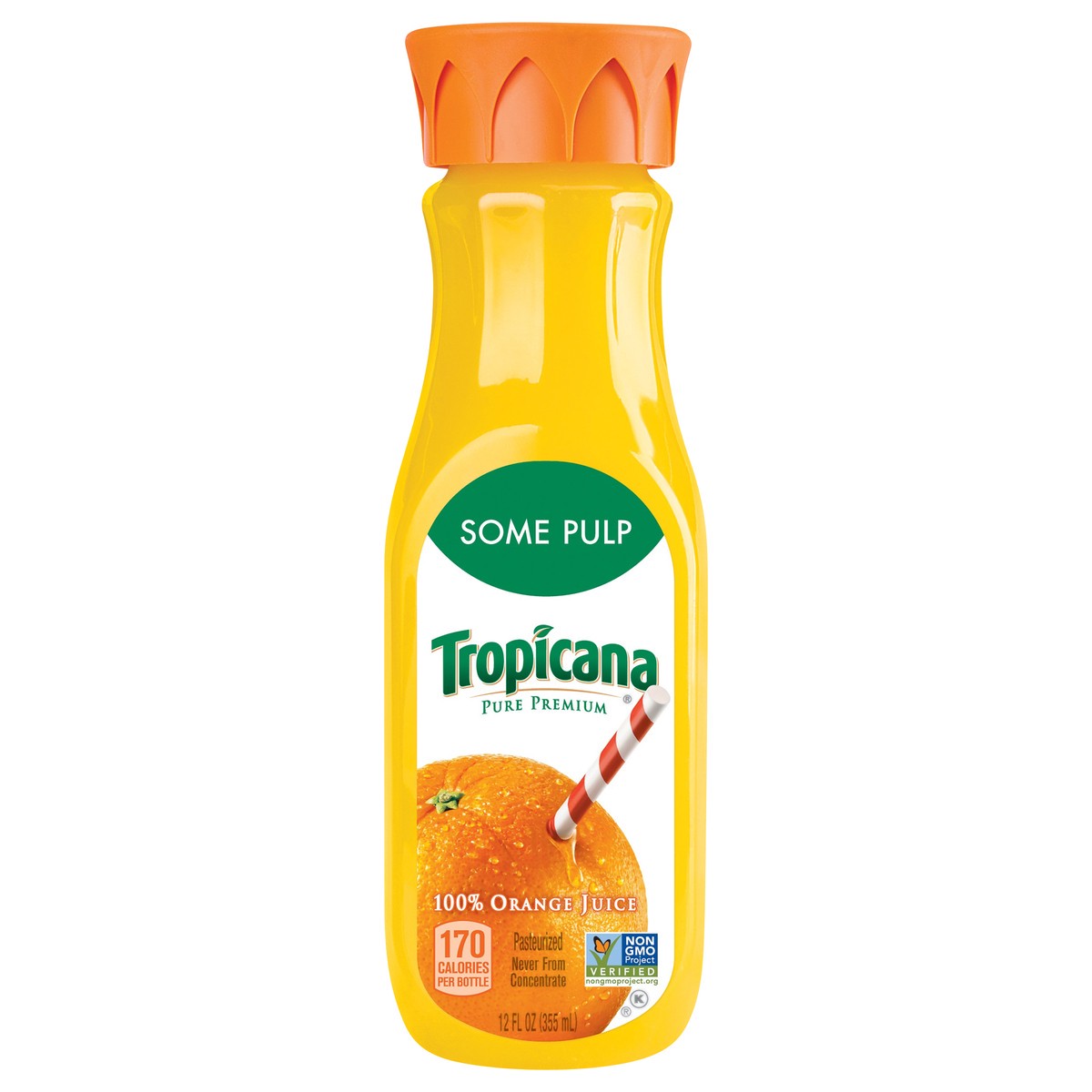 slide 1 of 7, Tropicana Pure Premium 100% Orange Juice Some Pulp 12 Fl Oz, 