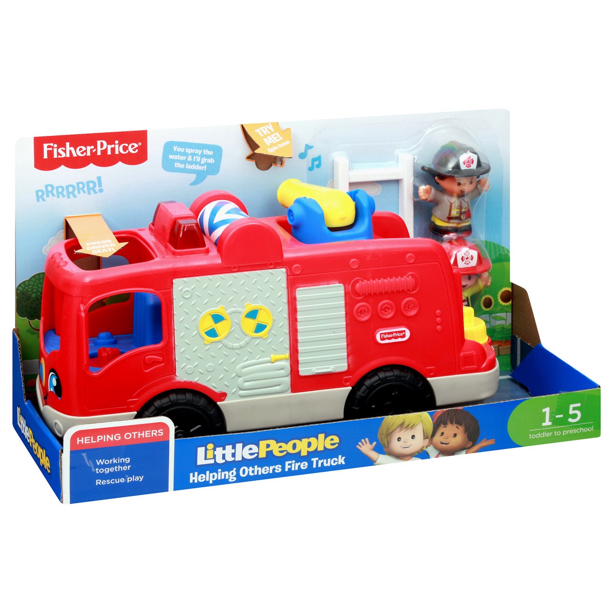 slide 5 of 9, Fisher-Price Little People 1-5 Toddler to Preschool Helping Others Fire Truck 1 ea, 1 ct