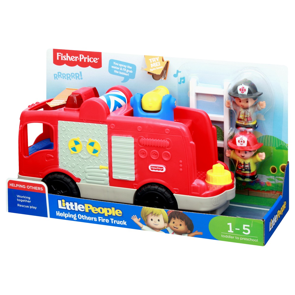 slide 2 of 9, Fisher-Price Little People 1-5 Toddler to Preschool Helping Others Fire Truck 1 ea, 1 ct