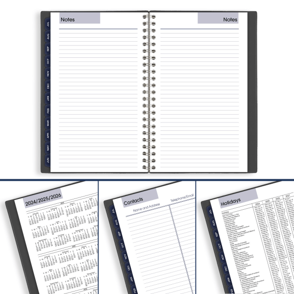 slide 3 of 8, 2024-2025 At-A-Glance Dayminder Academic Weekly/Monthly Small Planner, 5"" X 8"", Charcoal, July To June, 1 ct