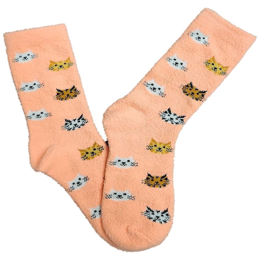 slide 1 of 1, Modern Expressions Cozy Cat Printed Socks, 1 pair