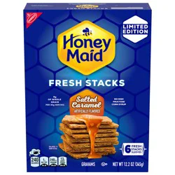 HONEY MAID Fresh Stacks Salted Caramel Graham Crackers, Limited Edition, Travel Snacks, 12.2 oz (6 Multi Snack Packs)