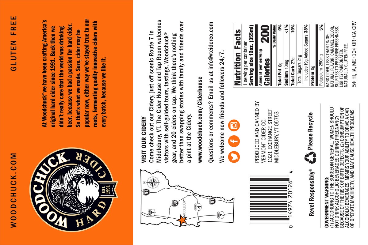 slide 4 of 8, Woodchuck Hard Cider - IN&OUT PUMPKIN 6 Pack, 12oz Can, 72 oz