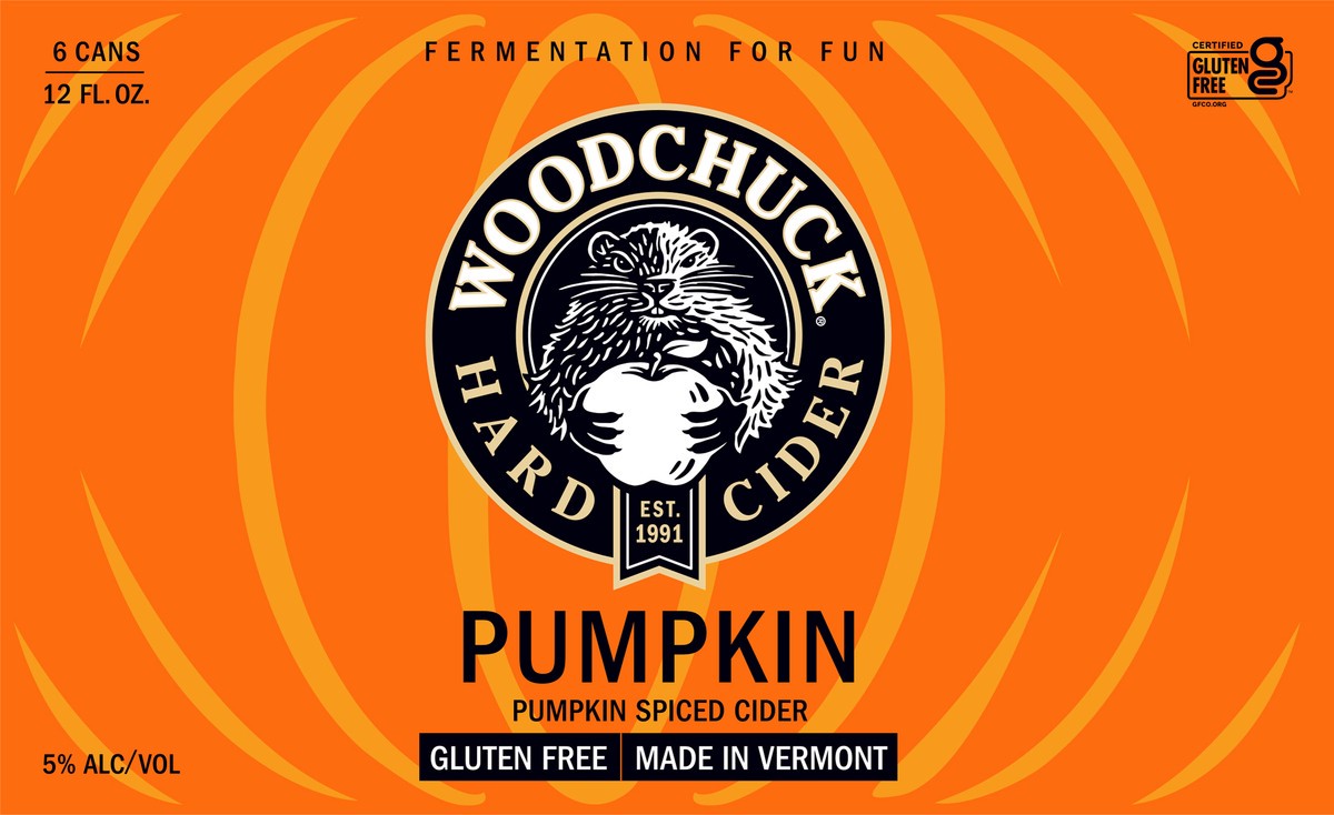 slide 3 of 8, Woodchuck Hard Cider - IN&OUT PUMPKIN 6 Pack, 12oz Can, 72 oz